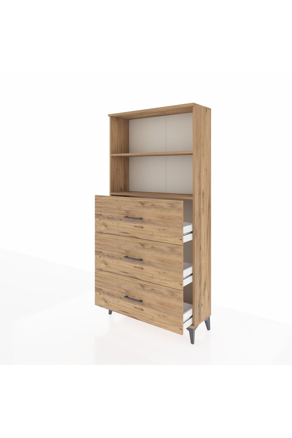 Arges Dolap 2 Raflı 3 Çekmeceli 88x30x182 - S24M052V9A
