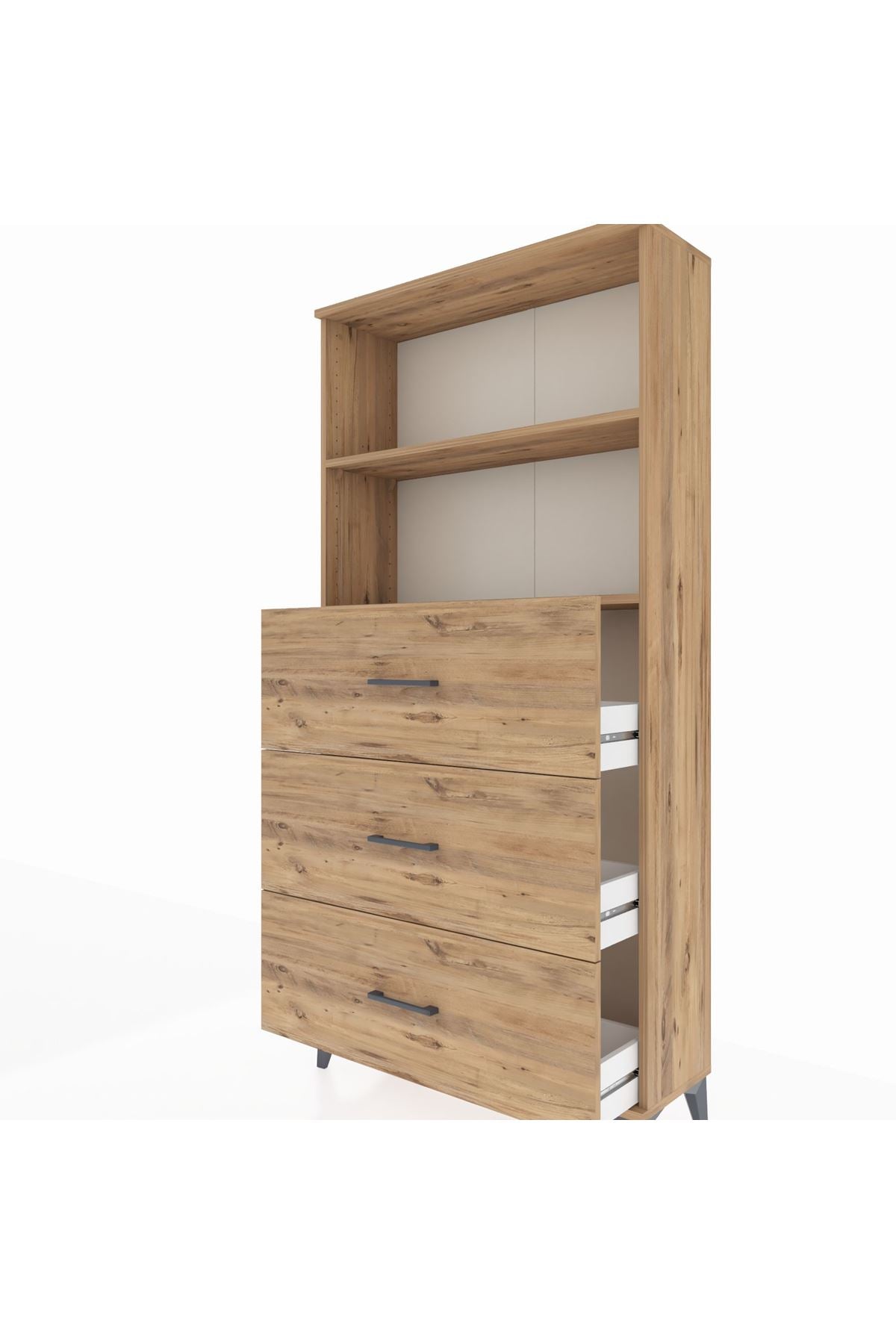 Arges Dolap 2 Raflı 3 Çekmeceli 88x30x182 - S24M052V9A