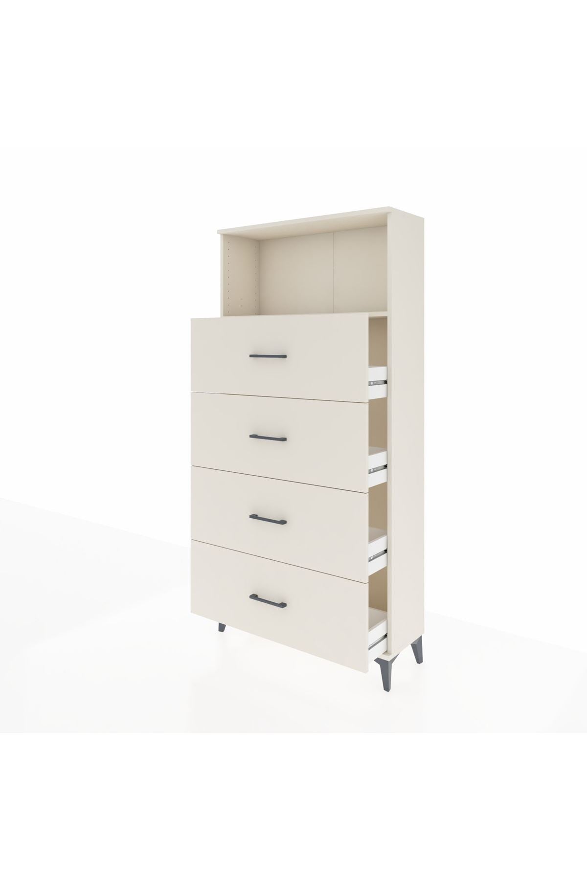 Arges Dolap 2 Raflı 4 Çekmeceli 88x30x182 - S24M053V1A