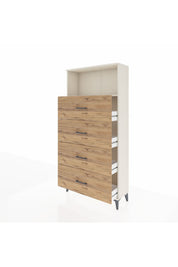 Arges Dolap 2 Raflı 4 Çekmeceli 88x30x182 - S24M053V3A