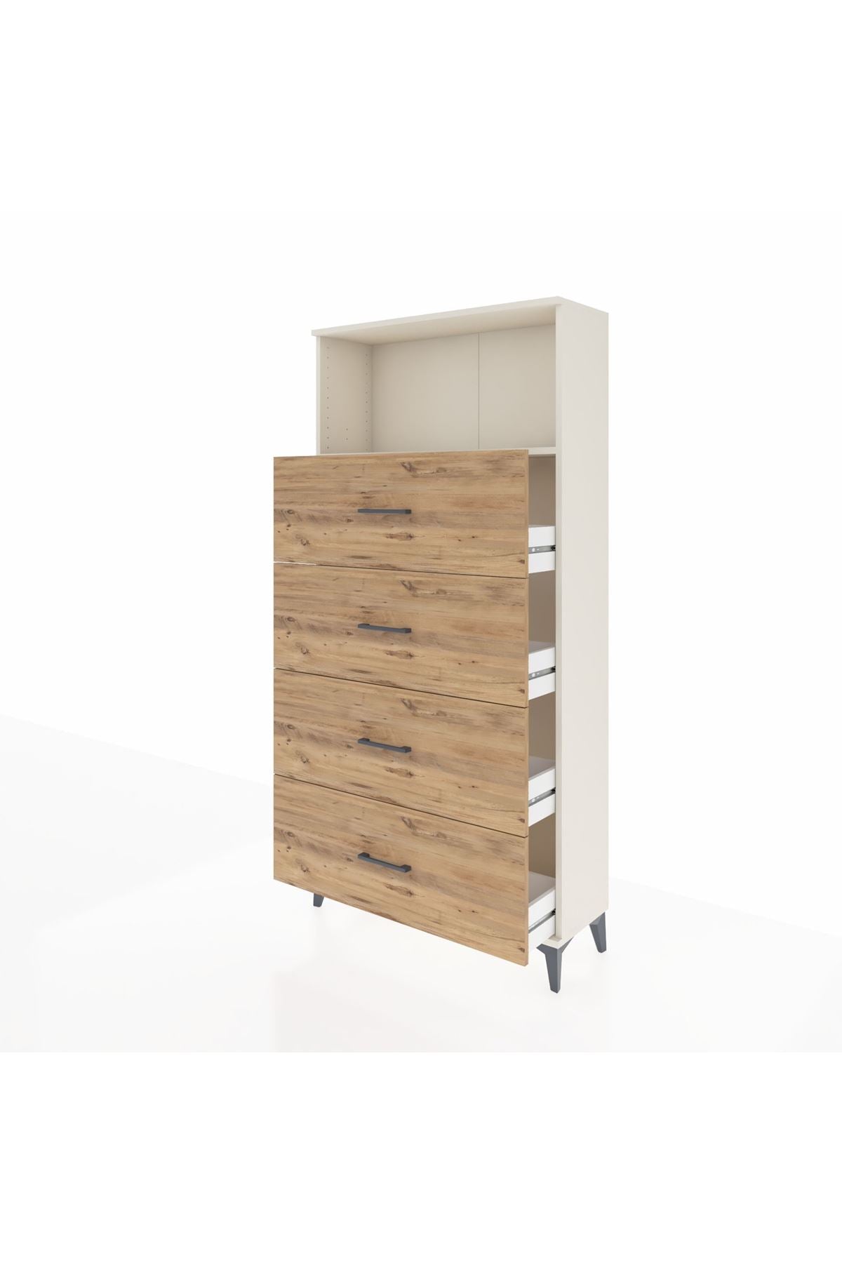 Arges Dolap 2 Raflı 4 Çekmeceli 88x30x182 - S24M053V3A