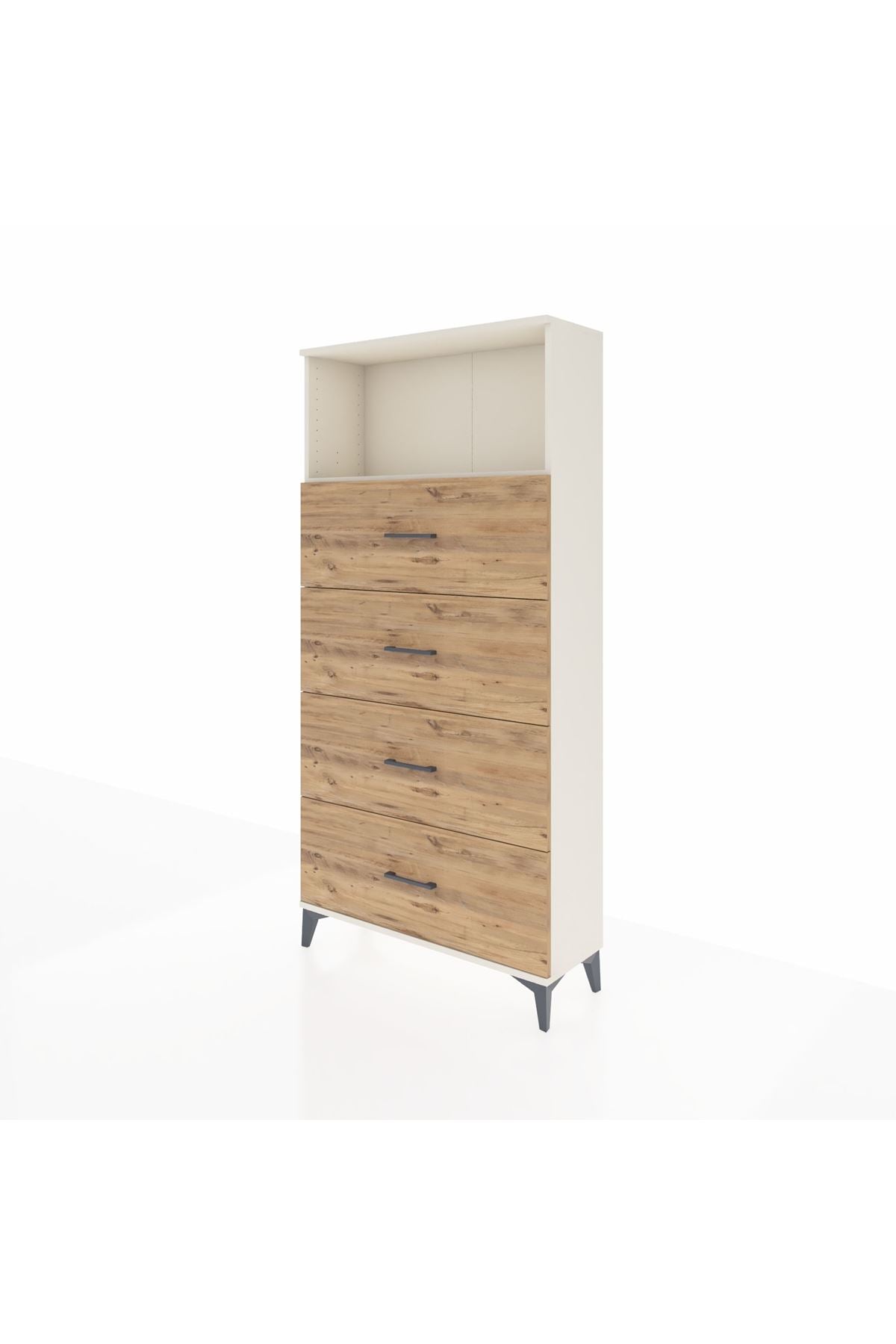 Arges Dolap 2 Raflı 4 Çekmeceli 88x30x182 - S24M053V3A