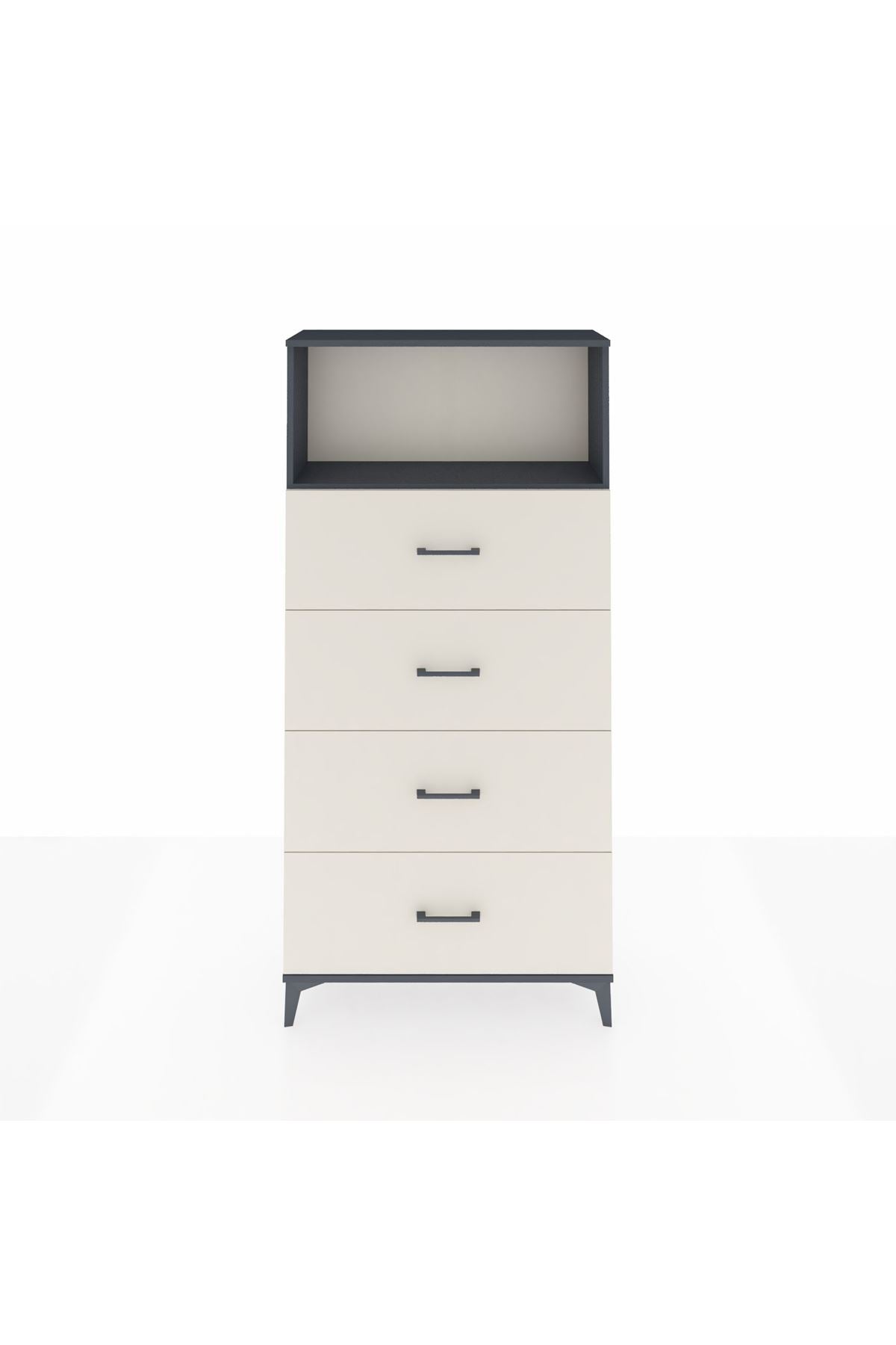 Arges Dolap 2 Raflı 4 Çekmeceli 88x30x182 - S24M053V4A