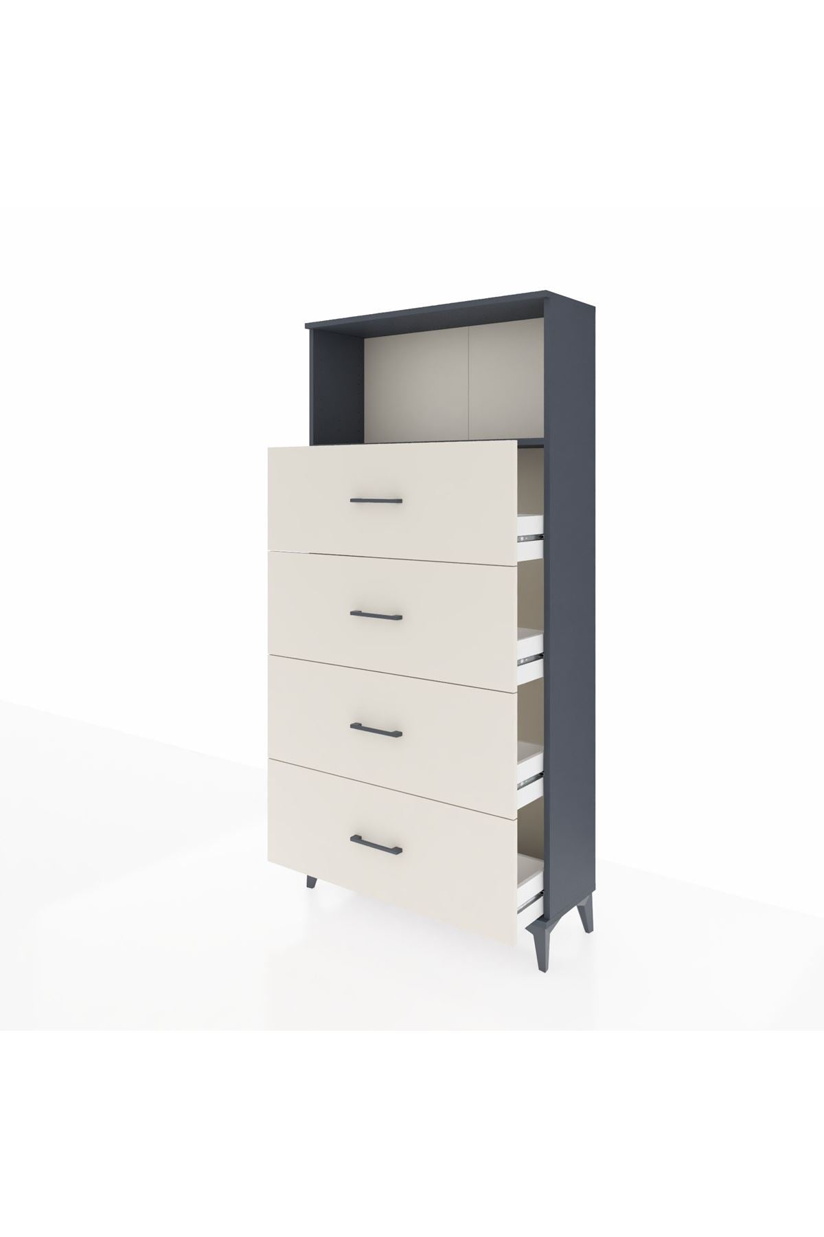 Arges Dolap 2 Raflı 4 Çekmeceli 88x30x182 - S24M053V4A