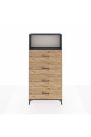 Arges Dolap 2 Raflı 4 Çekmeceli 88x30x182 - S24M053V6A