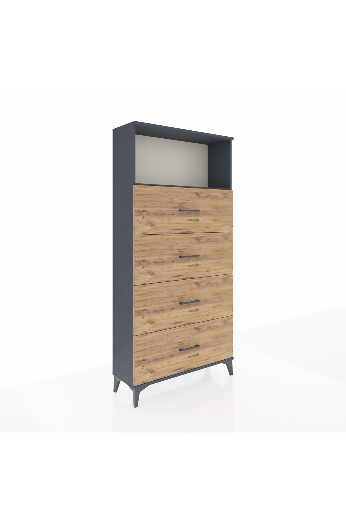 Arges Dolap 2 Raflı 4 Çekmeceli 88x30x182 - S24M053V6A