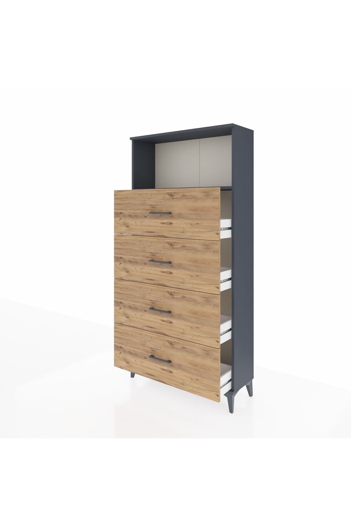 Arges Dolap 2 Raflı 4 Çekmeceli 88x30x182 - S24M053V6A