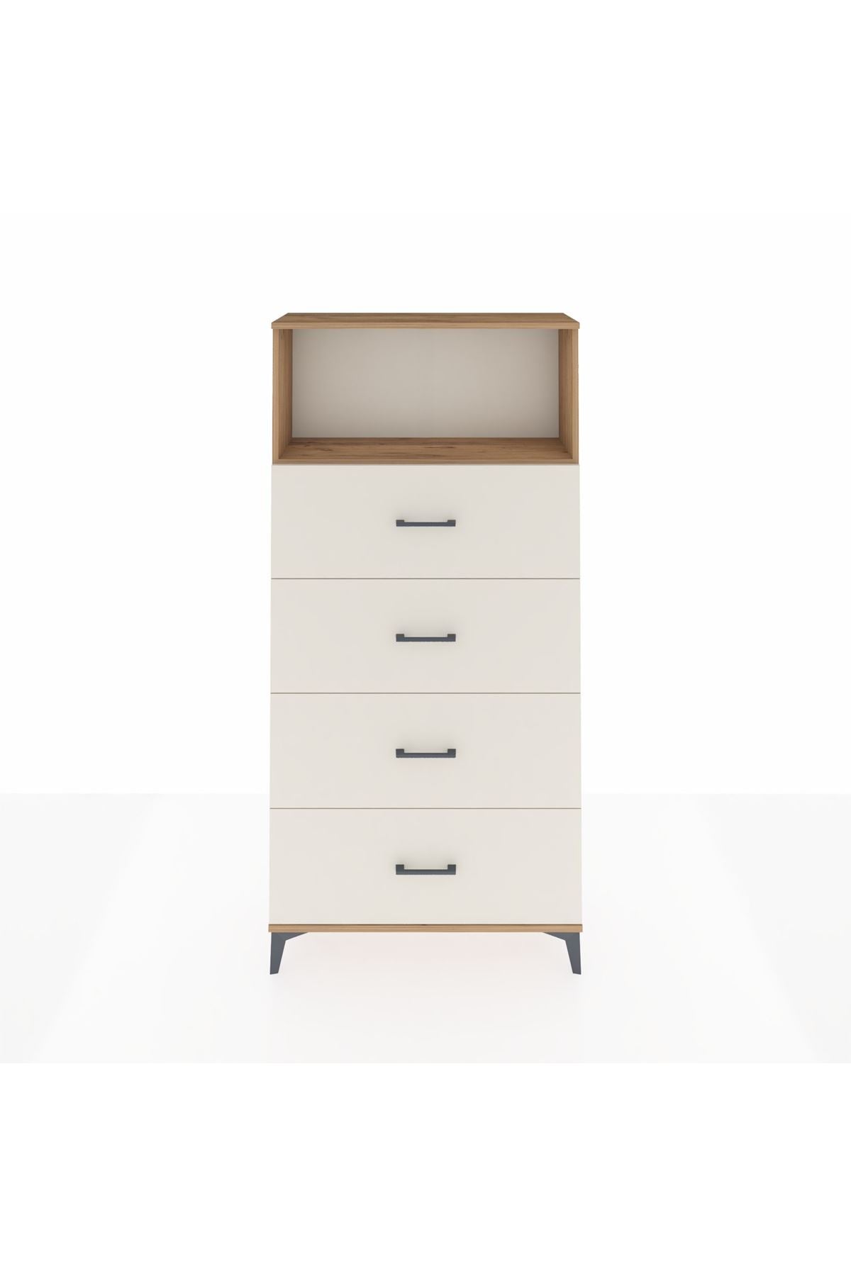 Arges Dolap 2 Raflı 4 Çekmeceli 88x30x182 - S24M053V7A