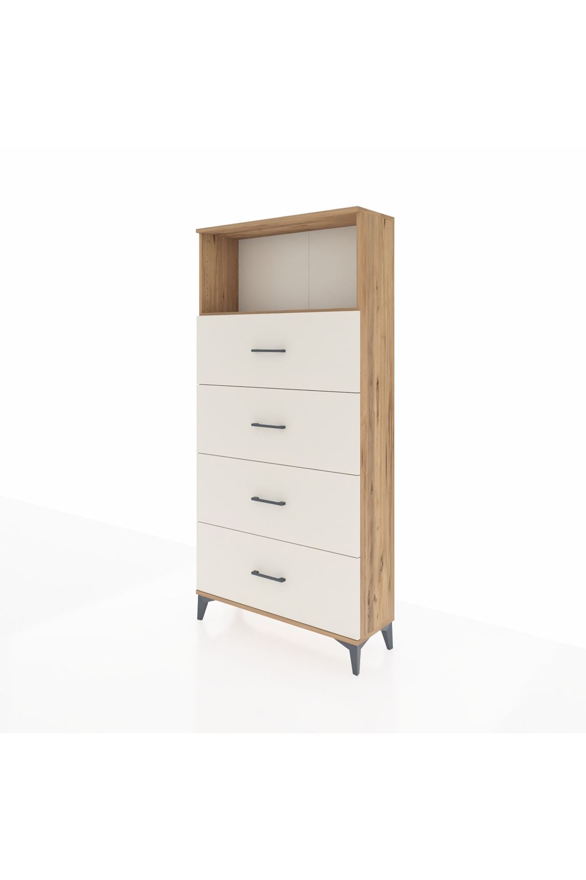 Arges Dolap 2 Raflı 4 Çekmeceli 88x30x182 - S24M053V7A