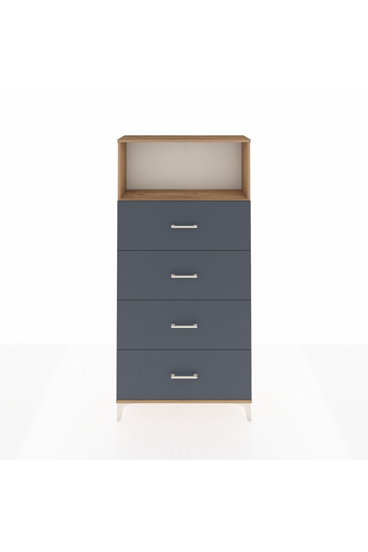 Arges Dolap 2 Raflı 4 Çekmeceli 88x30x182 - S24M053V8A