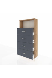 Arges Dolap 2 Raflı 4 Çekmeceli 88x30x182 - S24M053V8A