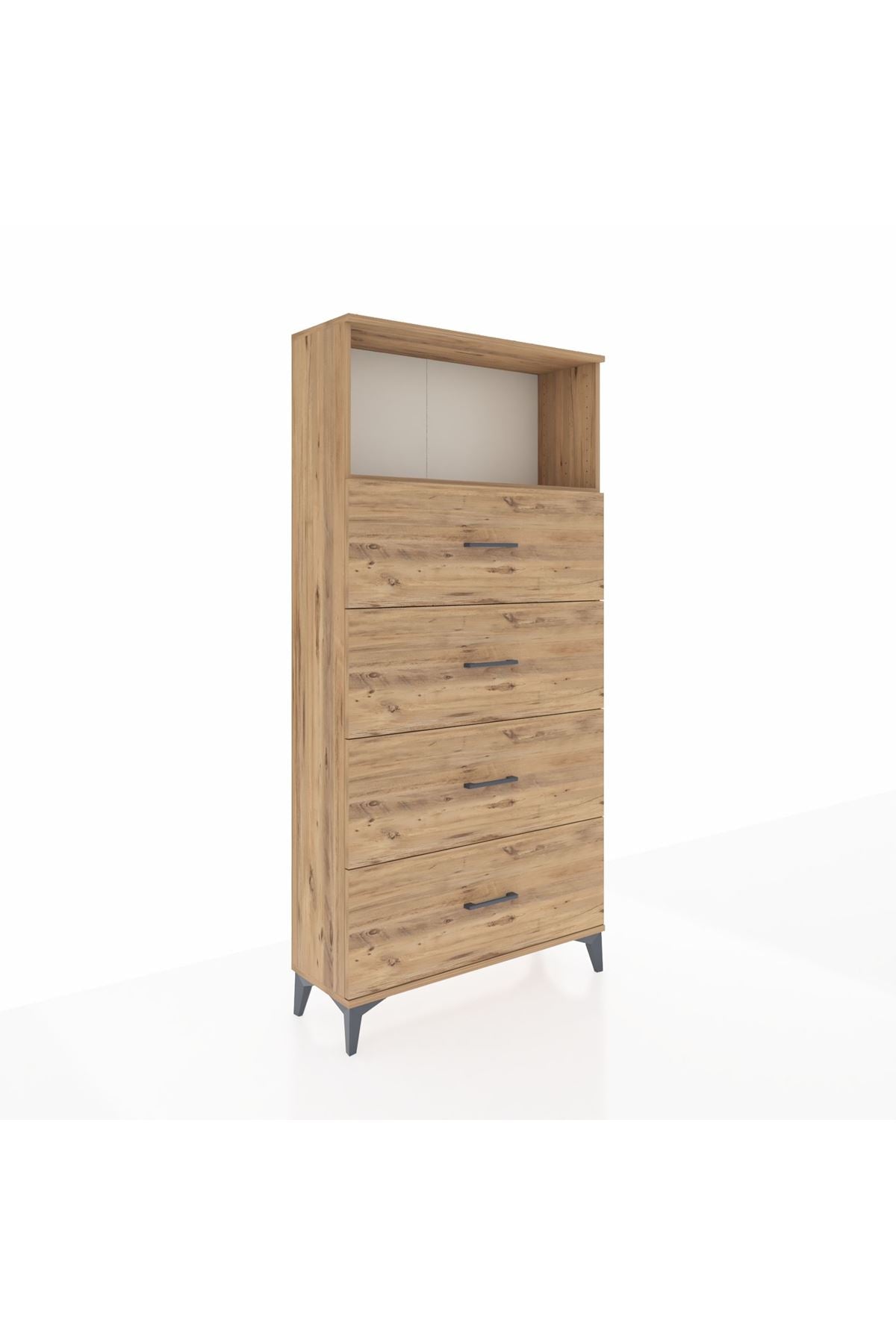 Arges Dolap 2 Raflı 4 Çekmeceli 88x30x182 - S24M053V9A
