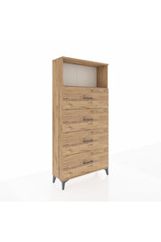 Arges Dolap 2 Raflı 4 Çekmeceli 88x30x182 - S24M053V9A