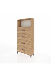 Arges Dolap 2 Raflı 4 Çekmeceli 88x30x182 - S24M053V9A