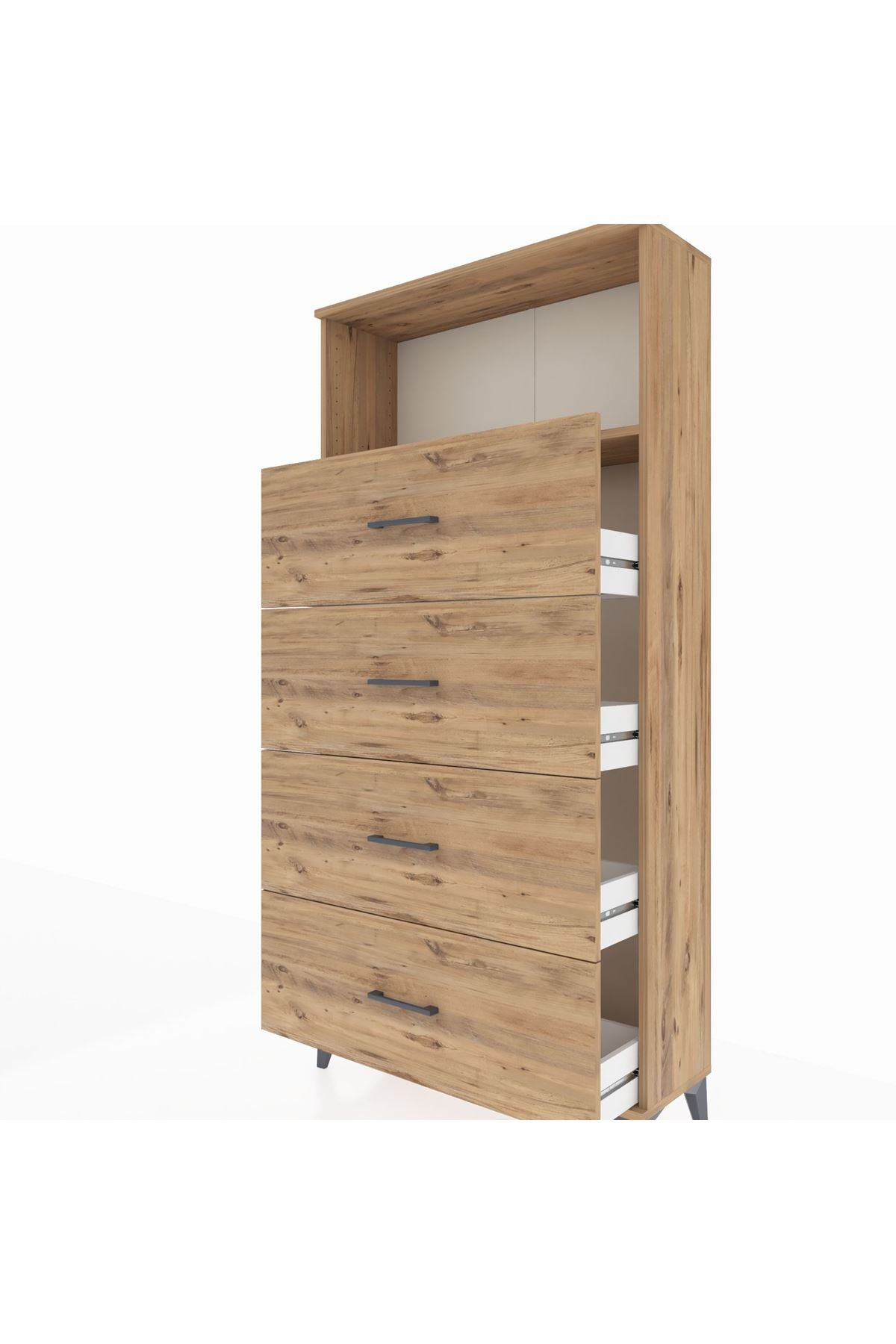 Arges Dolap 2 Raflı 4 Çekmeceli 88x30x182 - S24M053V9A