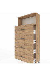 Arges Dolap 2 Raflı 4 Çekmeceli 88x30x182 - S24M053V9A