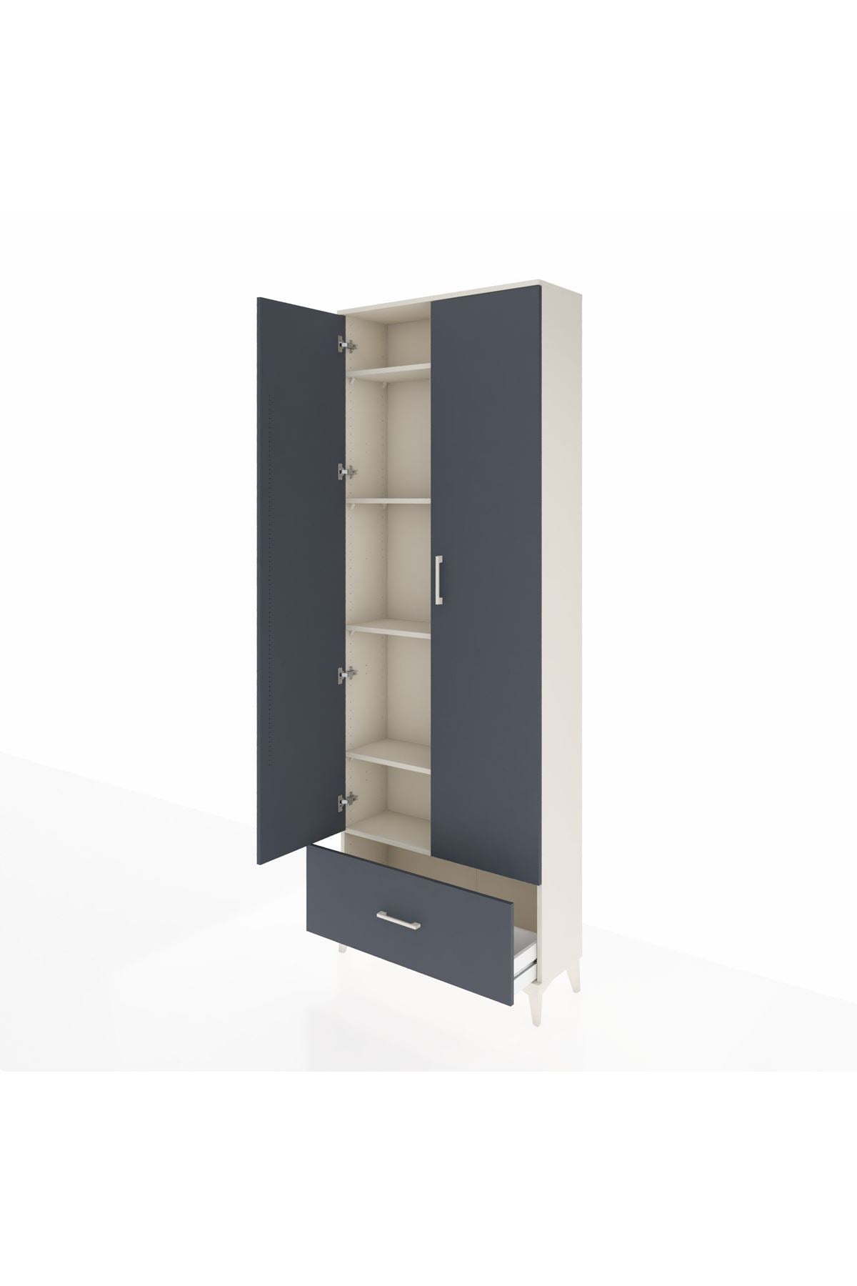 Arges Dolap 5 Raflı Tek Çekmeceli 2 Kapaklı 88x30x243 - S33M001V2A