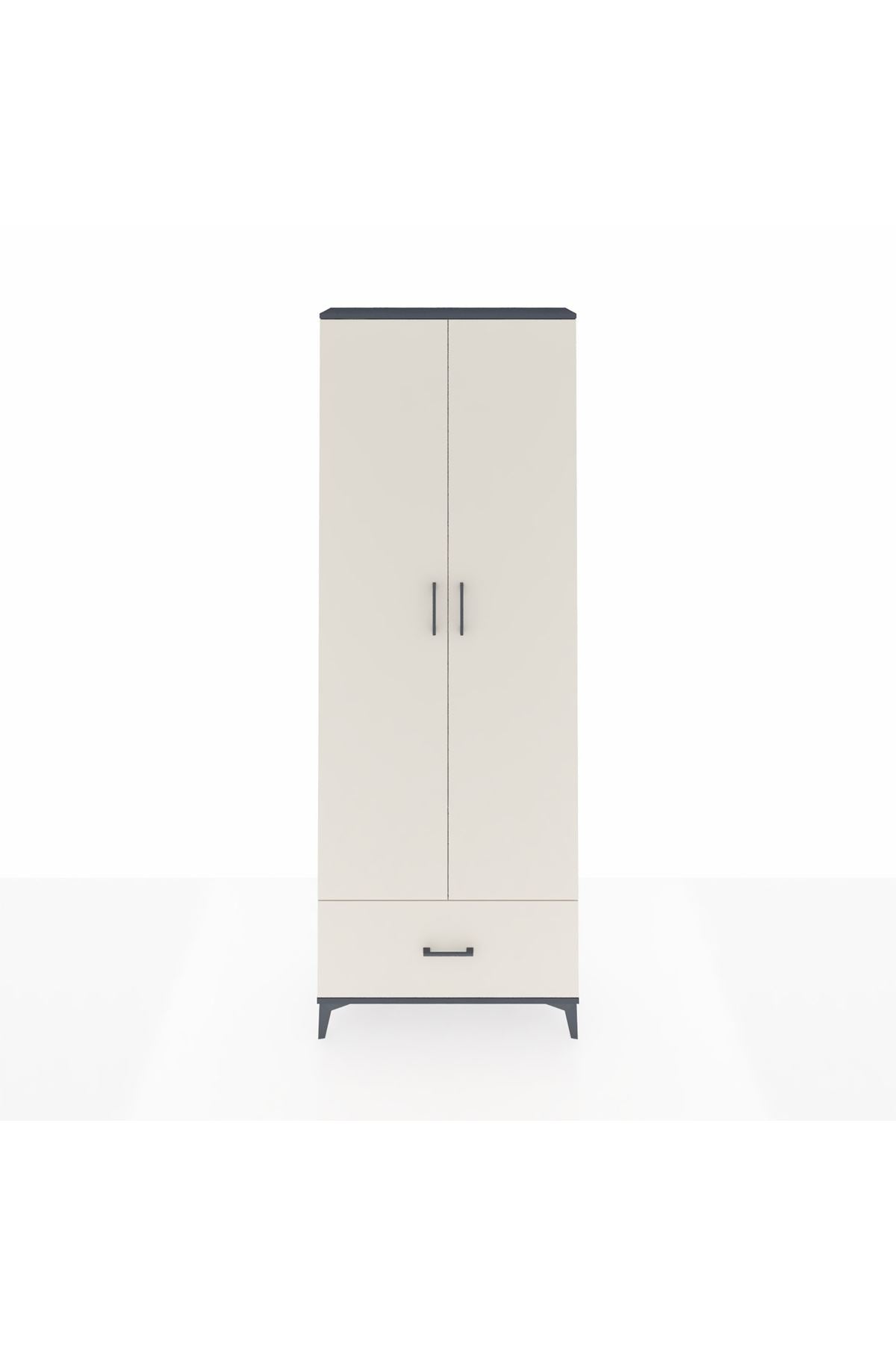 Arges Dolap 5 Raflı Tek Çekmeceli 2 Kapaklı 88x30x243 - S33M001V4A