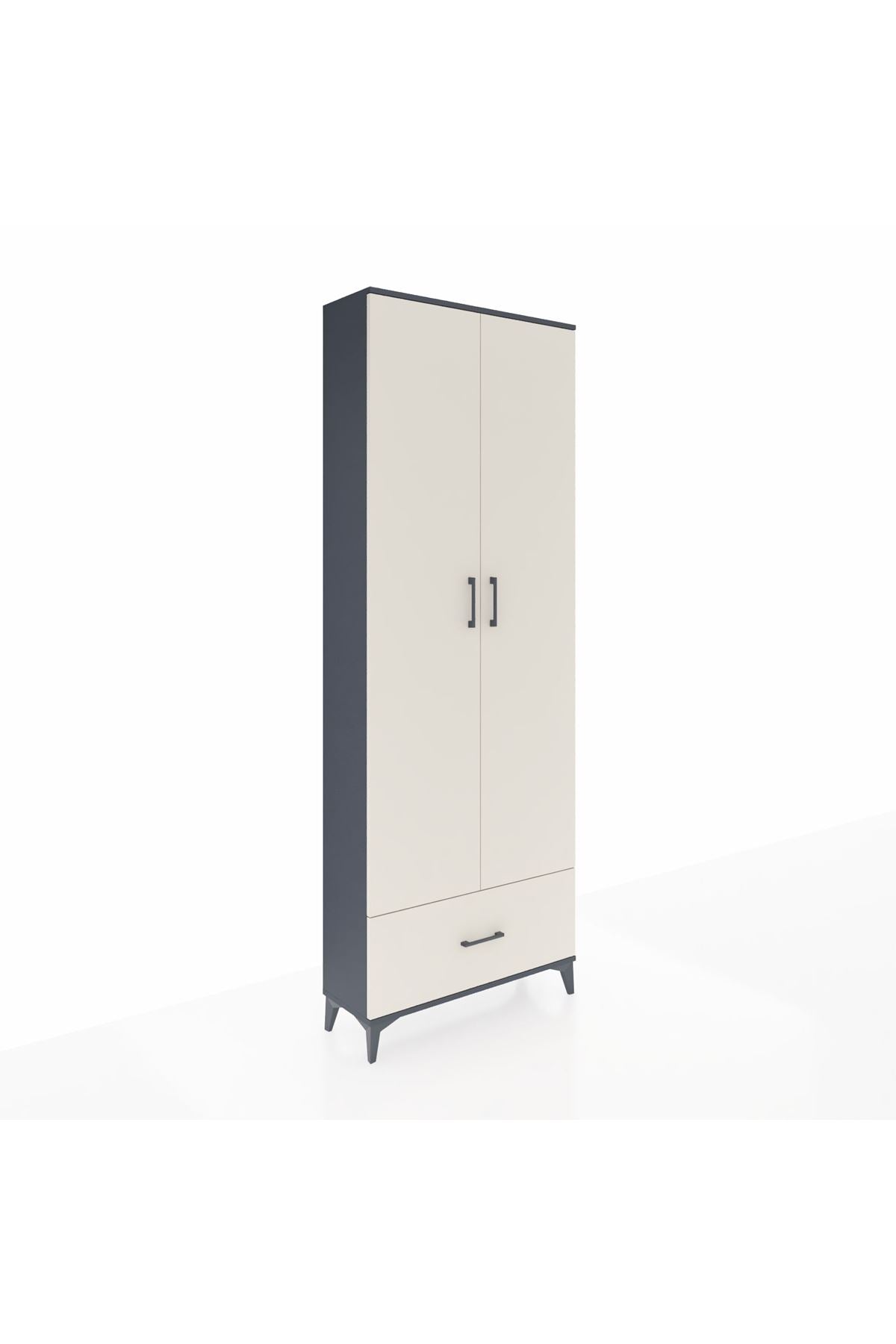 Arges Dolap 5 Raflı Tek Çekmeceli 2 Kapaklı 88x30x243 - S33M001V4A