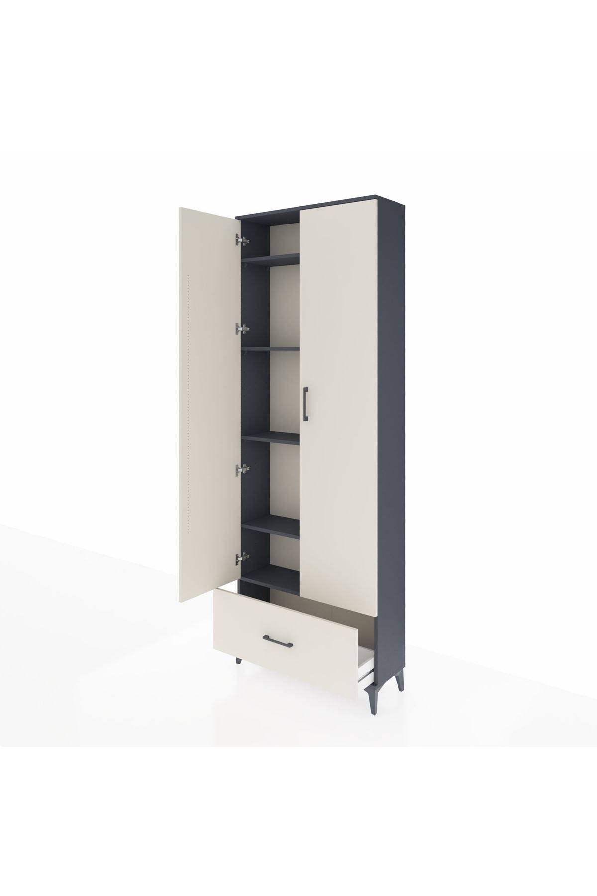 Arges Dolap 5 Raflı Tek Çekmeceli 2 Kapaklı 88x30x243 - S33M001V4A