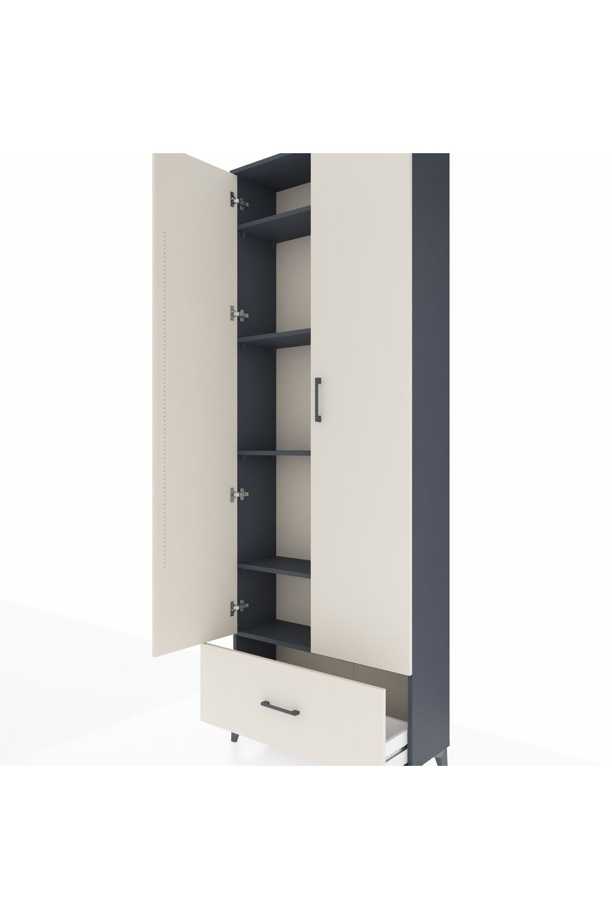 Arges Dolap 5 Raflı Tek Çekmeceli 2 Kapaklı 88x30x243 - S33M001V4A