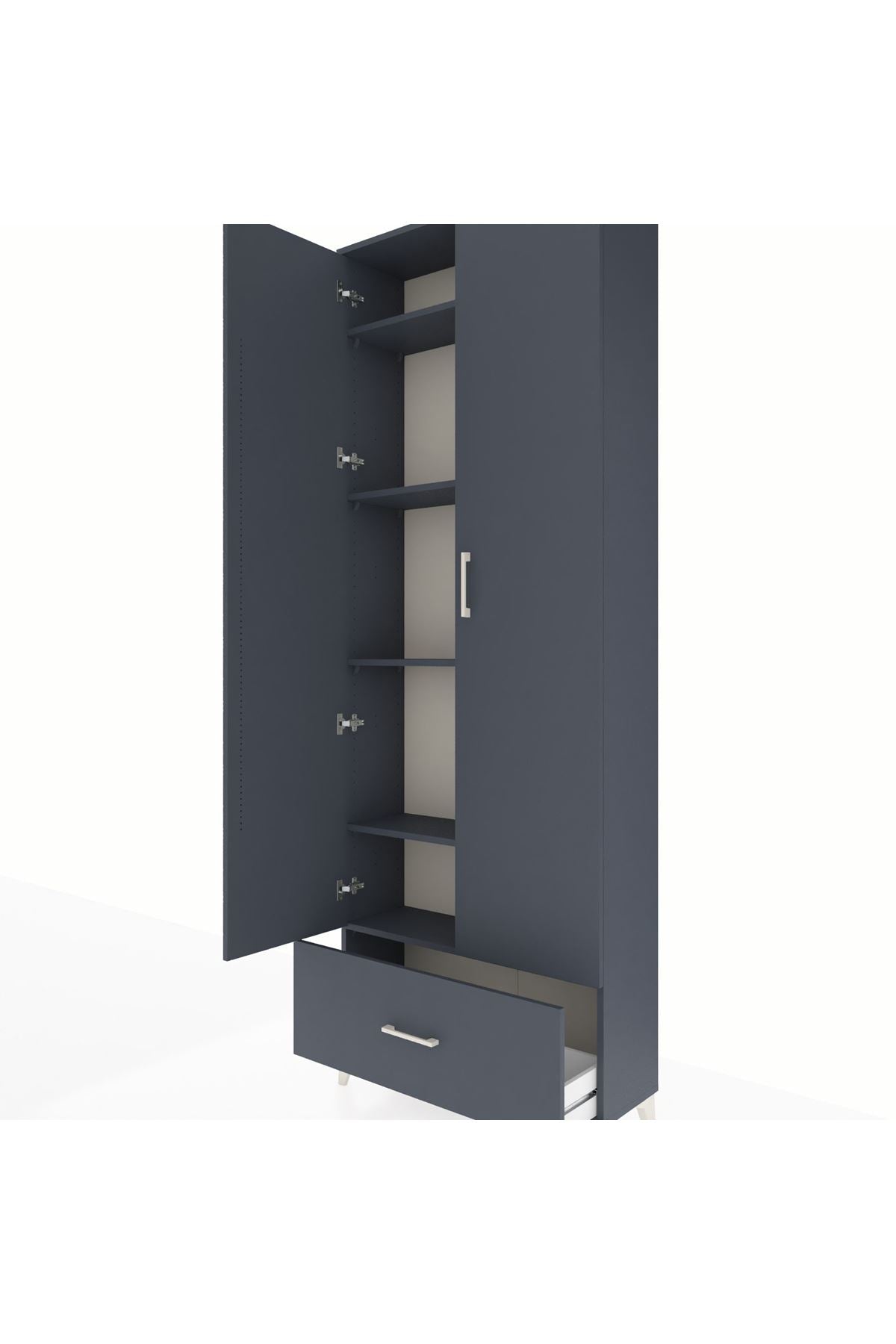 Arges Dolap 5 Raflı Tek Çekmeceli 2 Kapaklı 88x30x243 - S33M001V5A