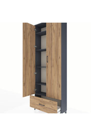 Arges Dolap 5 Raflı Tek Çekmeceli 2 Kapaklı 88x30x243 - S33M001V6A