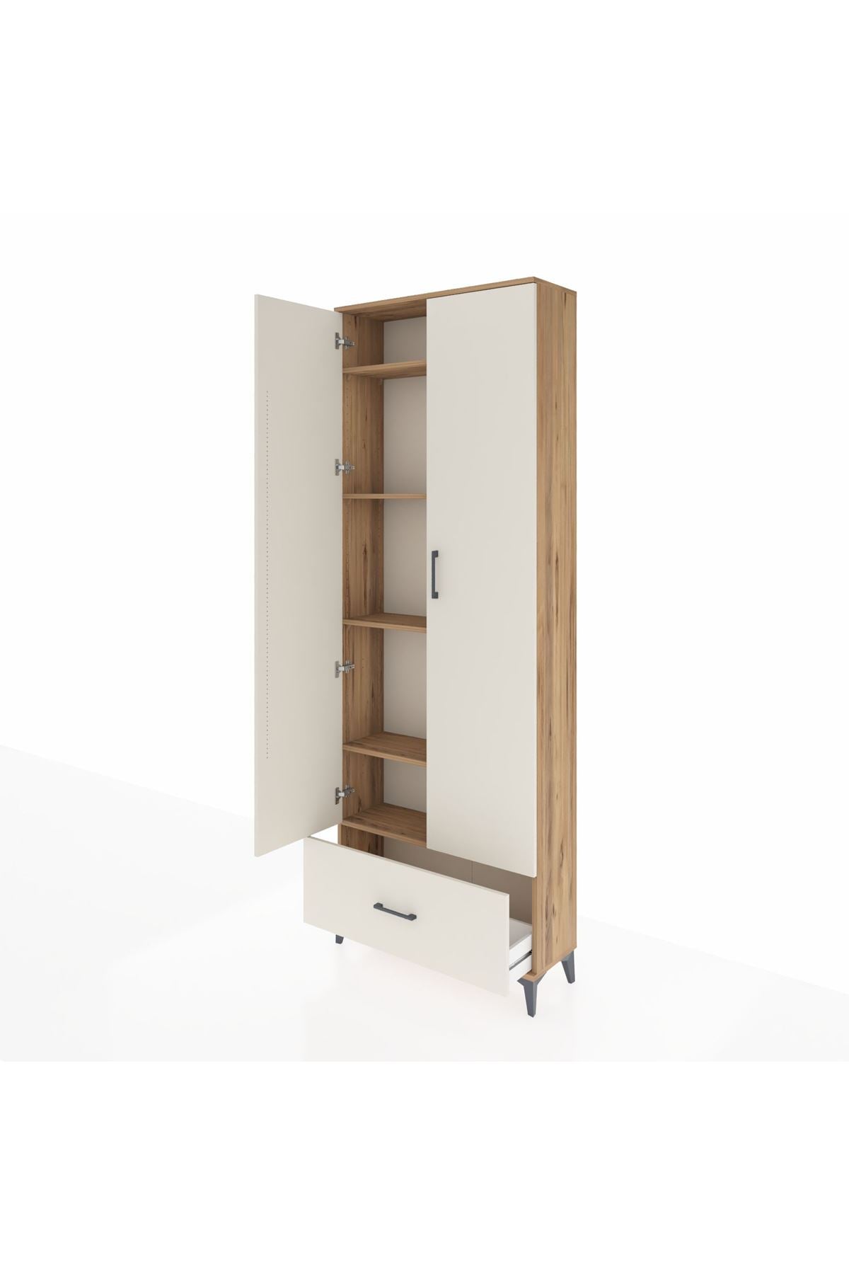 Arges Dolap 5 Raflı Tek Çekmeceli 2 Kapaklı 88x30x243 - S33M001V7A
