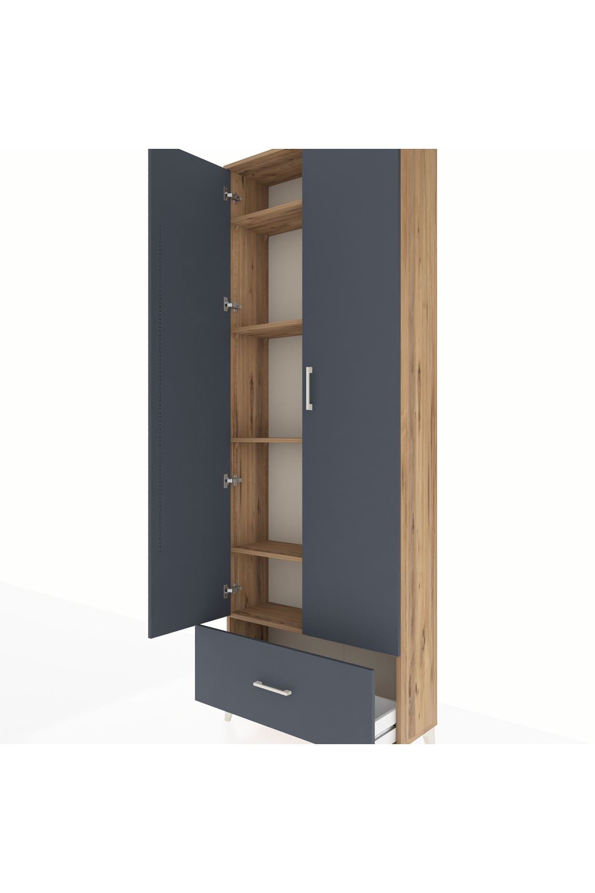 Arges Dolap 5 Raflı Tek Çekmeceli 2 Kapaklı 88x30x243 - S33M001V8A