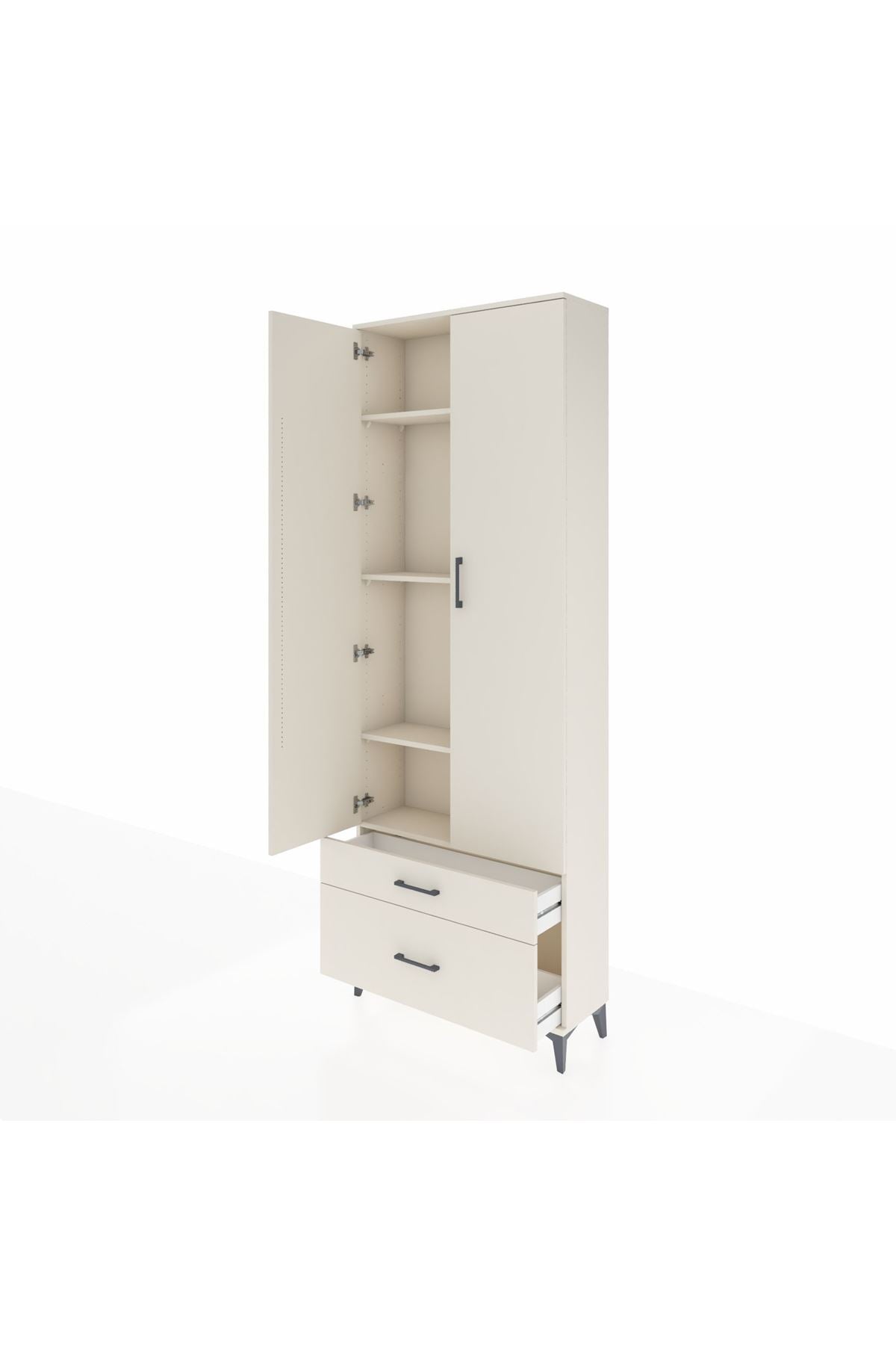 Arges Dolap 4 Raflı 2 Çekmeceli 2 Kapaklı 88x30x243 - S33M003V1A