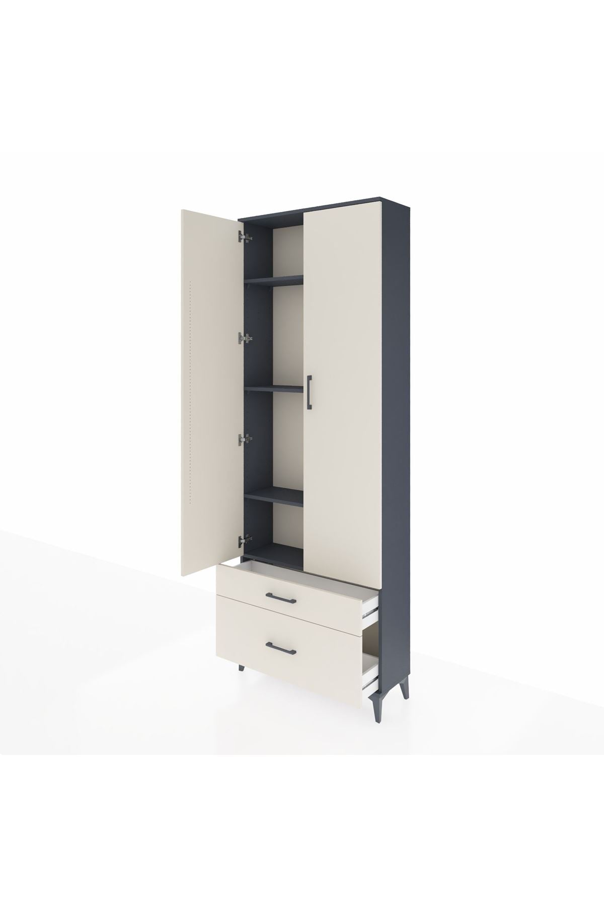 Arges Dolap 4 Raflı 2 Çekmeceli 2 Kapaklı 88x30x243 - S33M003V4A