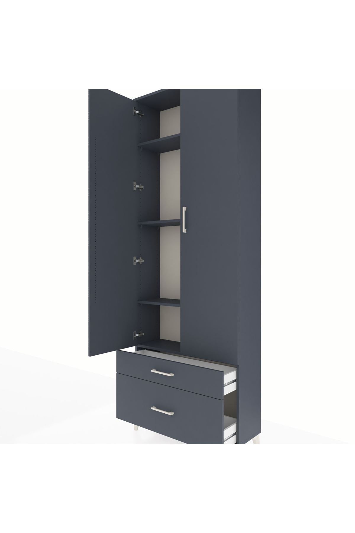 Arges Dolap 4 Raflı 2 Çekmeceli 2 Kapaklı 88x30x243 - S33M003V5A