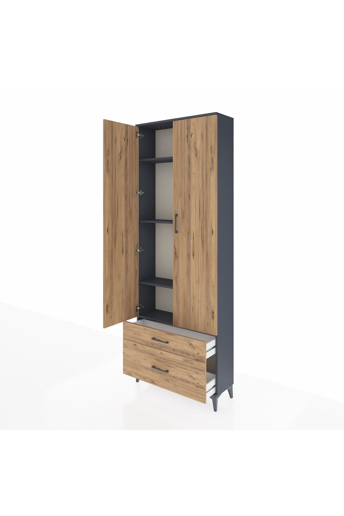 Arges Dolap 4 Raflı 2 Çekmeceli 2 Kapaklı 88x30x243 - S33M003V6A