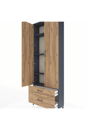 Arges Dolap 4 Raflı 2 Çekmeceli 2 Kapaklı 88x30x243 - S33M003V6A