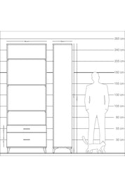 Arges Dolap 4 Raflı 2 Çekmeceli 88x30x243 - S33M004V3A