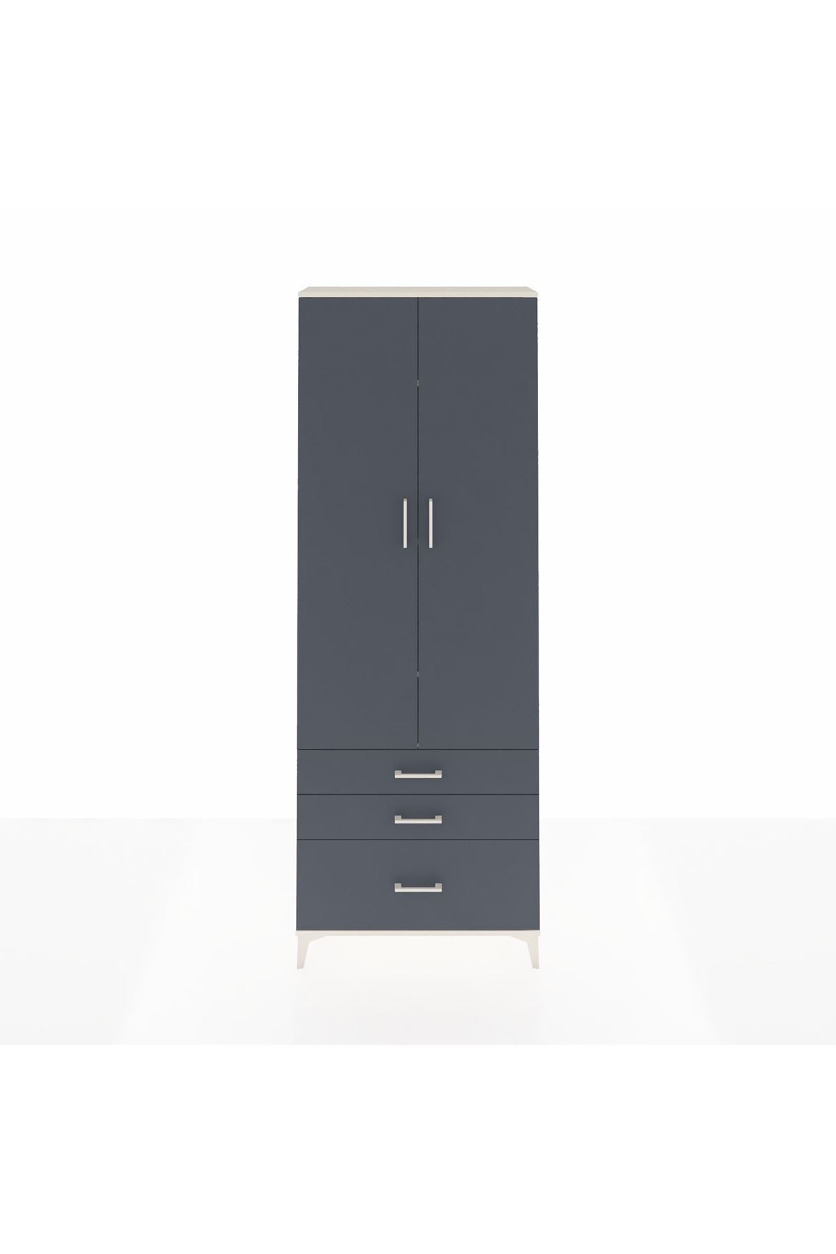 Arges Dolap 4 Raflı 3 Çekmeceli 2 Kapaklı 88x30x243 - S33M005V2A