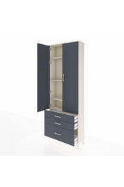 Arges Dolap 4 Raflı 3 Çekmeceli 2 Kapaklı 88x30x243 - S33M005V2A