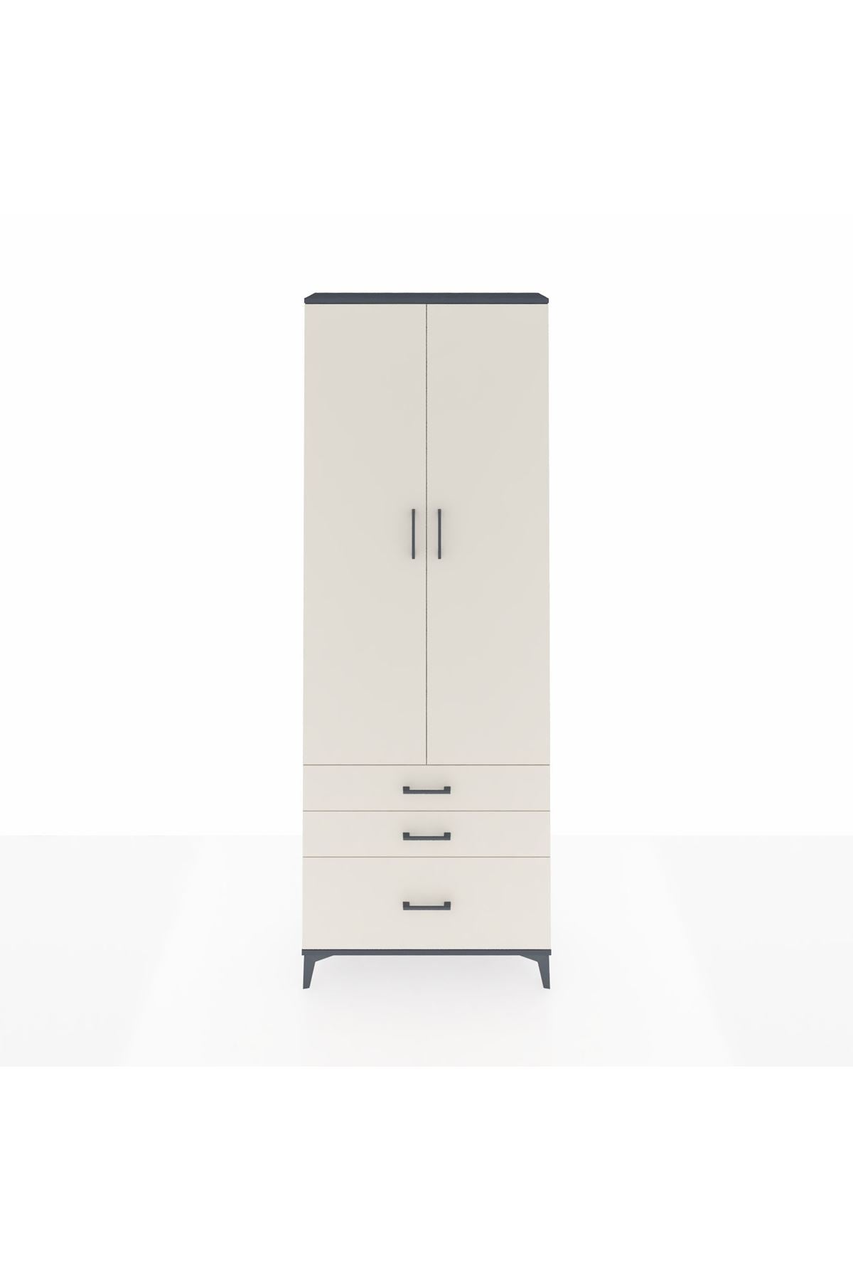 Arges Dolap 4 Raflı 3 Çekmeceli 2 Kapaklı 88x30x243 - S33M005V4A