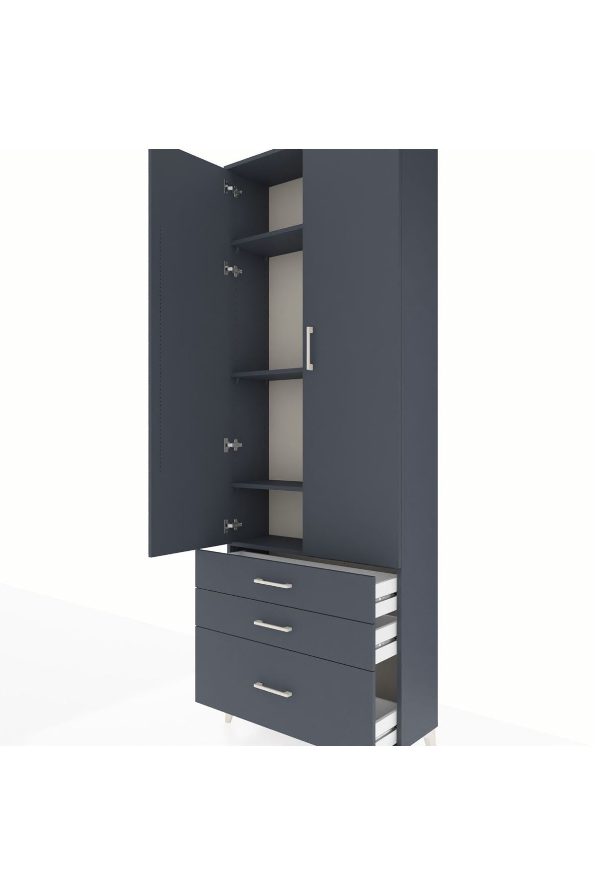 Arges Dolap 4 Raflı 3 Çekmeceli 2 Kapaklı 88x30x243 - S33M005V5A