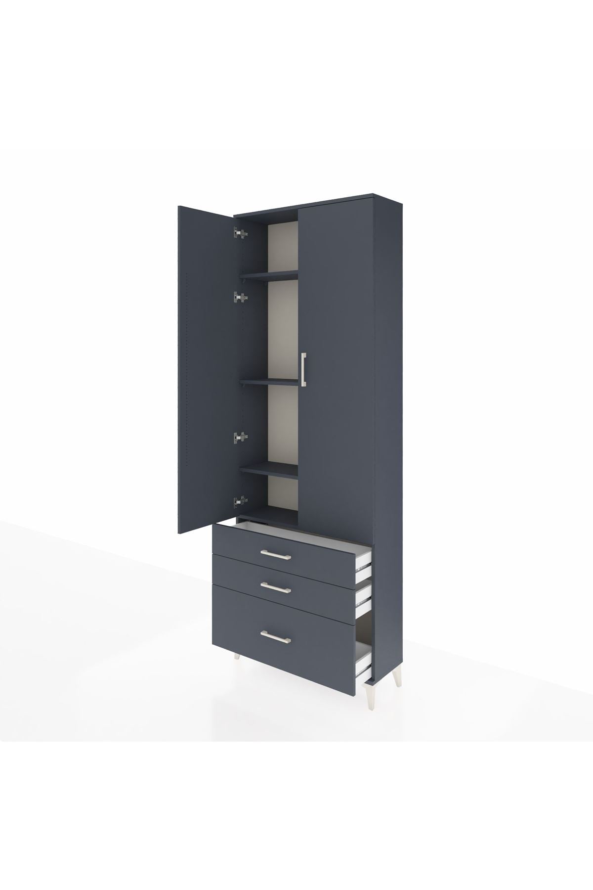 Arges Dolap 4 Raflı 3 Çekmeceli 2 Kapaklı 88x30x243 - S33M005V5A