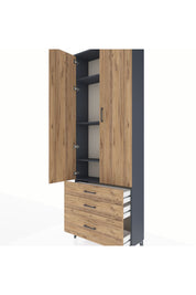 Arges Dolap 4 Raflı 3 Çekmeceli 2 Kapaklı 88x30x243 - S33M005V6A
