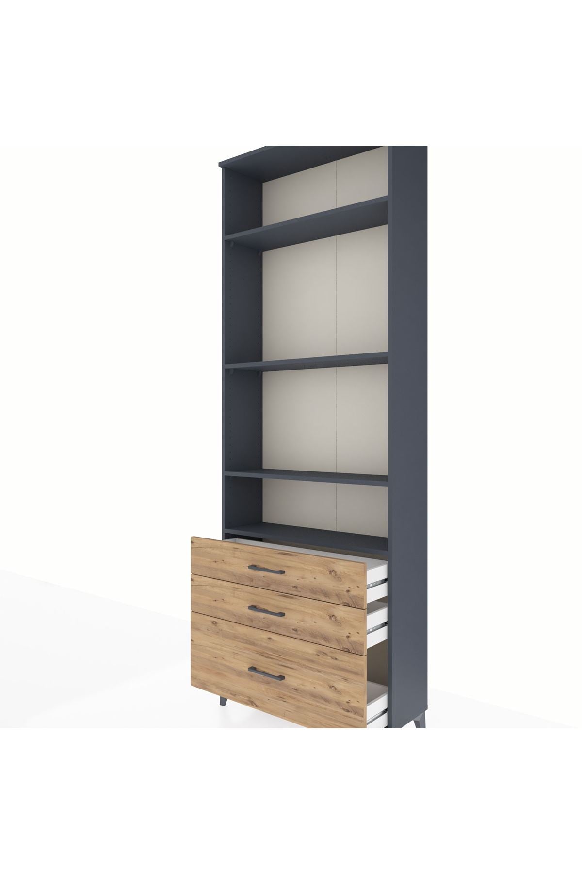 Arges Dolap 4 Raflı 3 Çekmeceli 88x30x243 - S33M006V6A