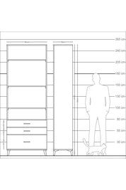 Arges Dolap 4 Raflı 3 Çekmeceli 88x30x243 - S33M006V6A