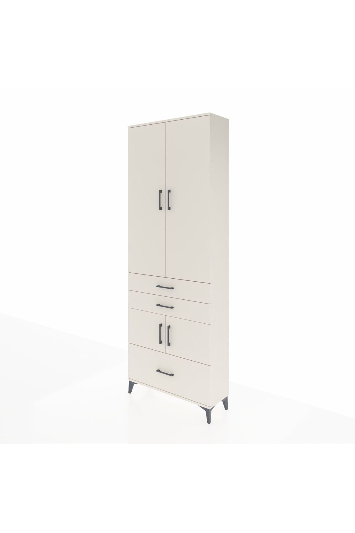 Arges Dolap 4 Raflı 3 Çekmeceli 4 Kapaklı 88x30x243 - S33M007V1A