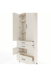 Arges Dolap 4 Raflı 3 Çekmeceli 4 Kapaklı 88x30x243 - S33M007V1A