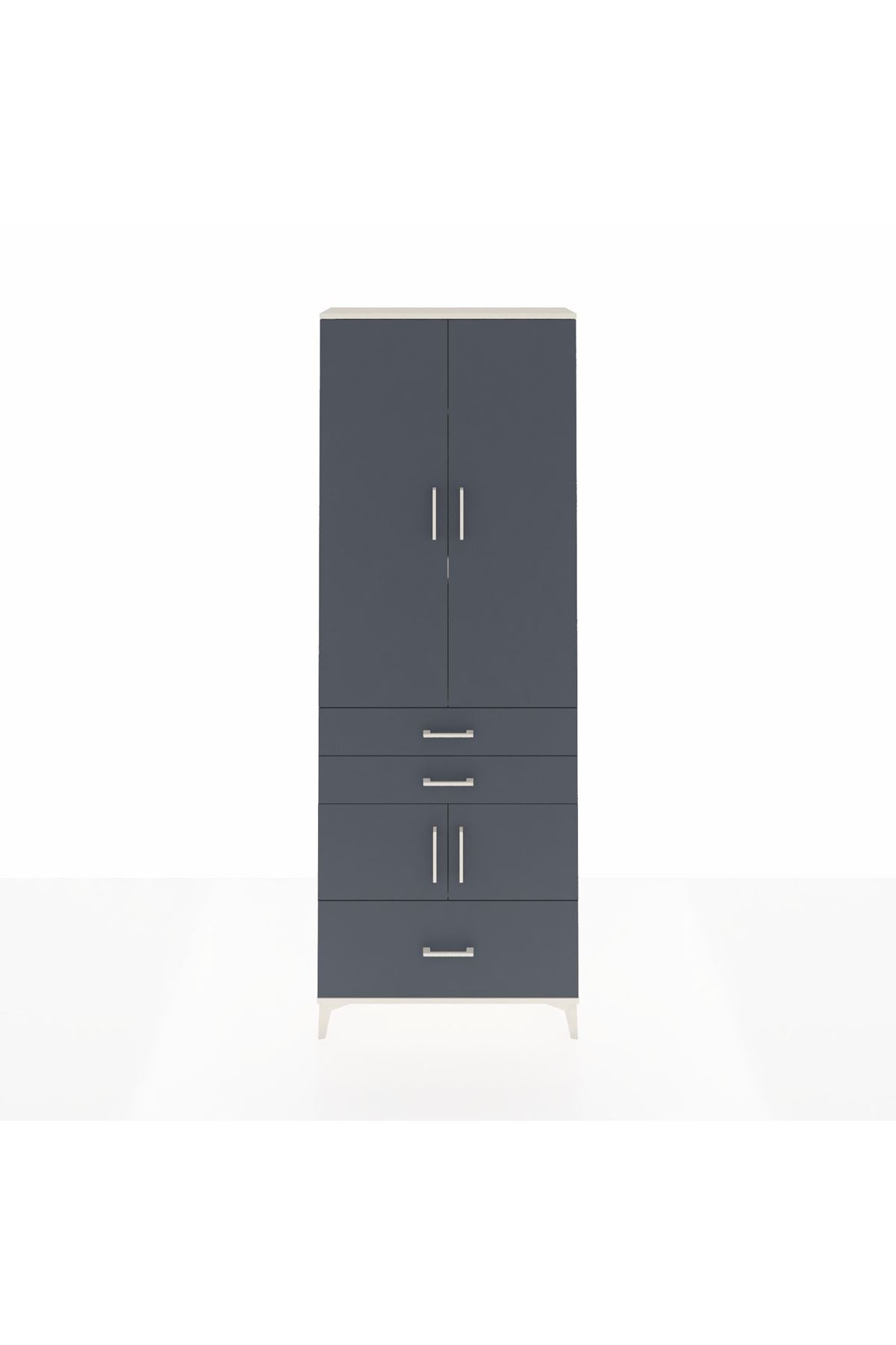 Arges Dolap 4 Raflı 3 Çekmeceli 4 Kapaklı 88x30x243 - S33M007V2A