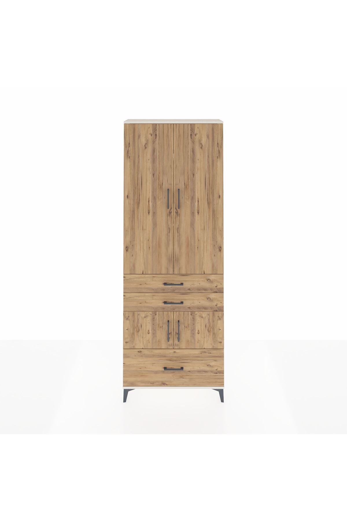 Arges Dolap 4 Raflı 3 Çekmeceli 4 Kapaklı 88x30x243 - S33M007V3A