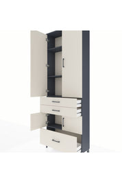 Arges Dolap 4 Raflı 3 Çekmeceli 4 Kapaklı 88x30x243 - S33M007V4A