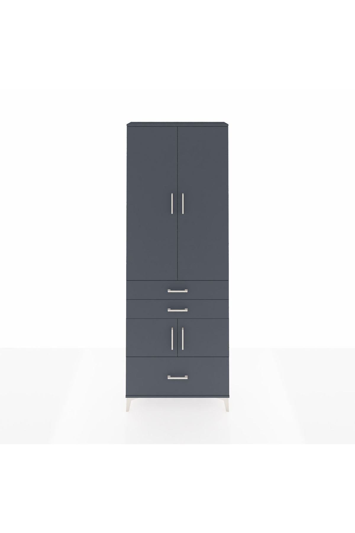 Arges Dolap 4 Raflı 3 Çekmeceli 4 Kapaklı 88x30x243 - S33M007V5A