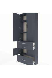Arges Dolap 4 Raflı 3 Çekmeceli 4 Kapaklı 88x30x243 - S33M007V5A